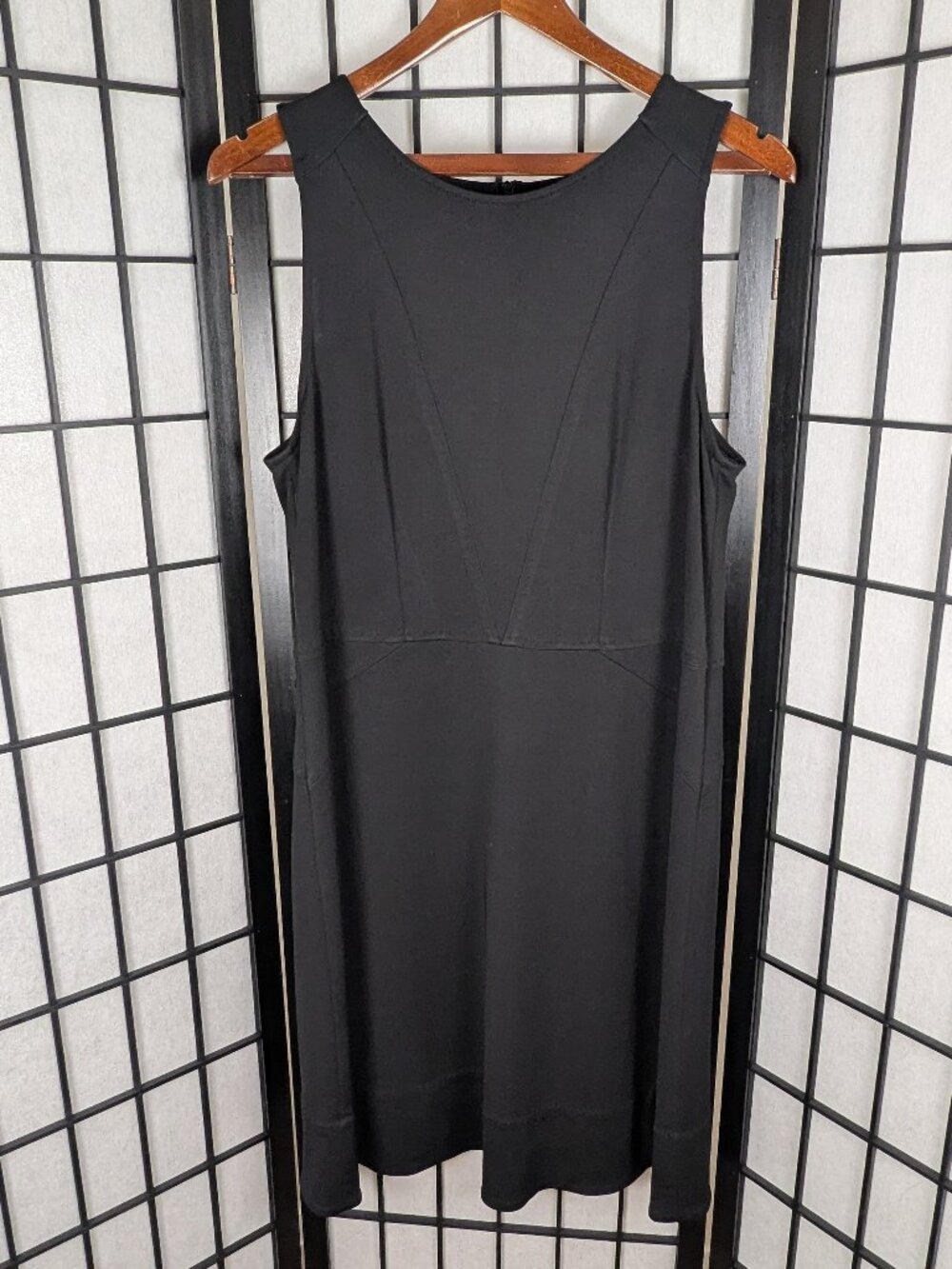 Pink Tartan Black Ponte Sheath Dress | Minimalist LBD | Sz 10